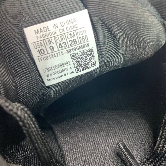 Reebok Mens Black & White Running Shoes Size 10 Lightweight Athletic Sneakers - Picture 4 of 9